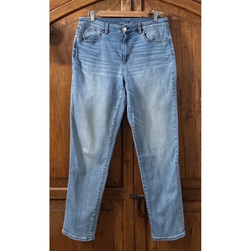 Women's Chicos Boyfriend Ankle Jeans‎ Stretch EC Sz 8 (1) NO Pilling
